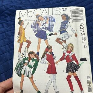 McCall's 6073 -size 12- Cheerleader Costume Pattern uncut- Halloween- dance